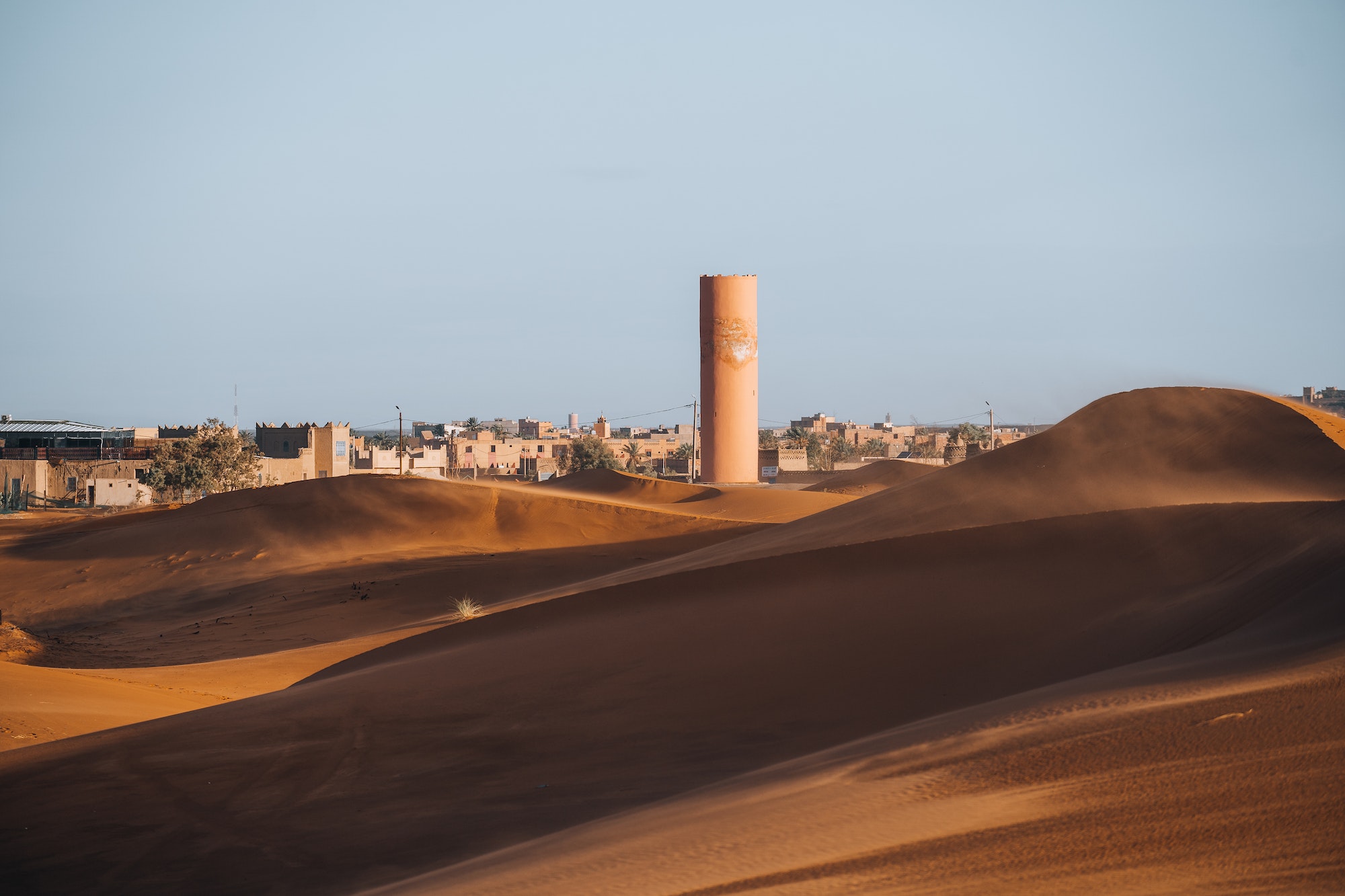 Sand texture in Morocco Sahara Merzouga Desert landscape oriented, Fes Desert of Morocco to Fez