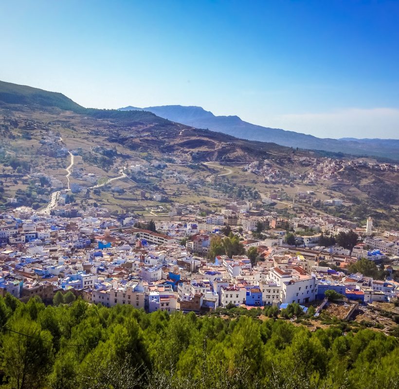 High view od Chefchaouen Blue Medina - Morocco, 8-day tour from tanger