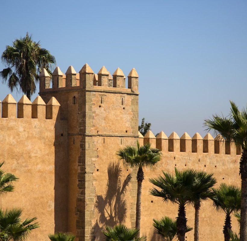 Old city walls in Rabat, Morocco