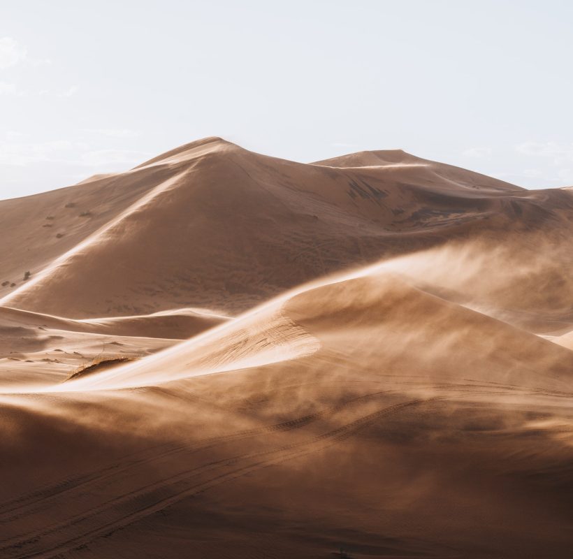 Sand texture in Morocco Sahara Merzouga Desert landscape oriented, 5-day in Moroccan Desert tour from Marrakech